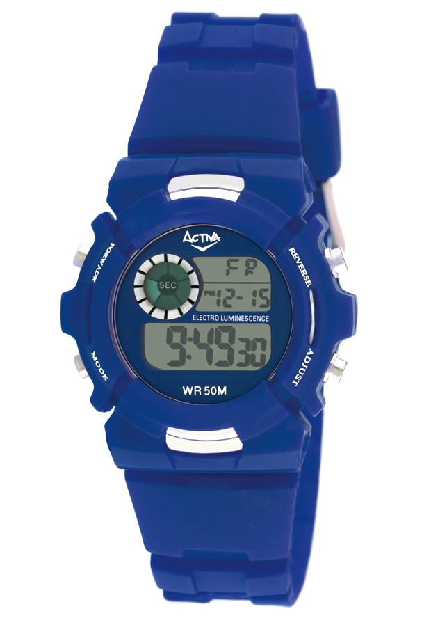 Midsize Digital Multi-Function Blue Plastic