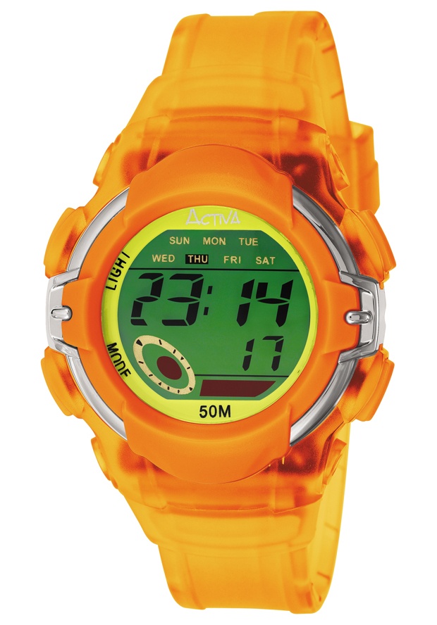 Midsize Digital Multi-Function Orange Plastic
