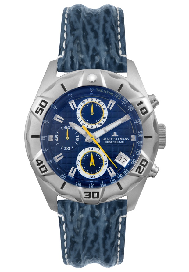 Men's Chronograph Blue Leather