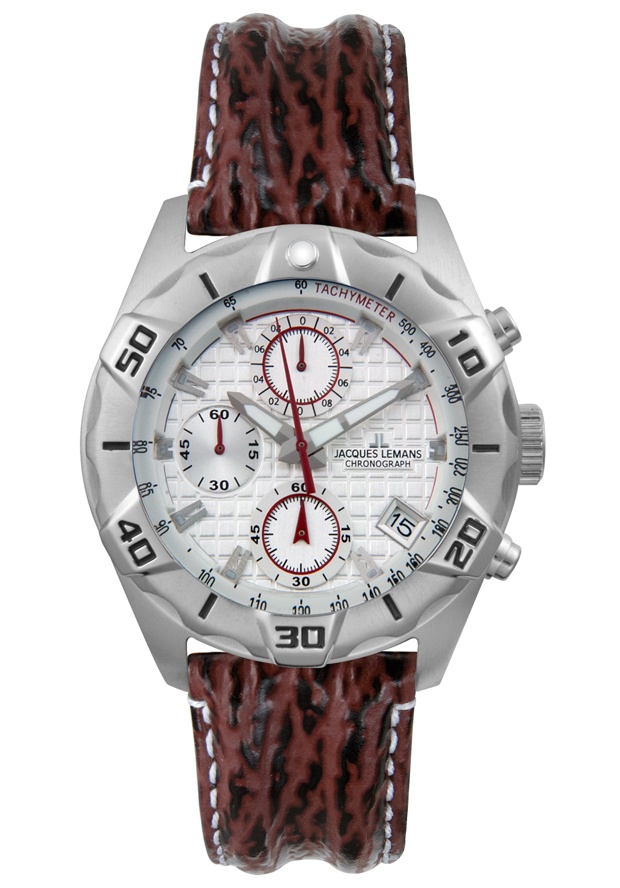 Men's Chronograph Light Burgandy Leather