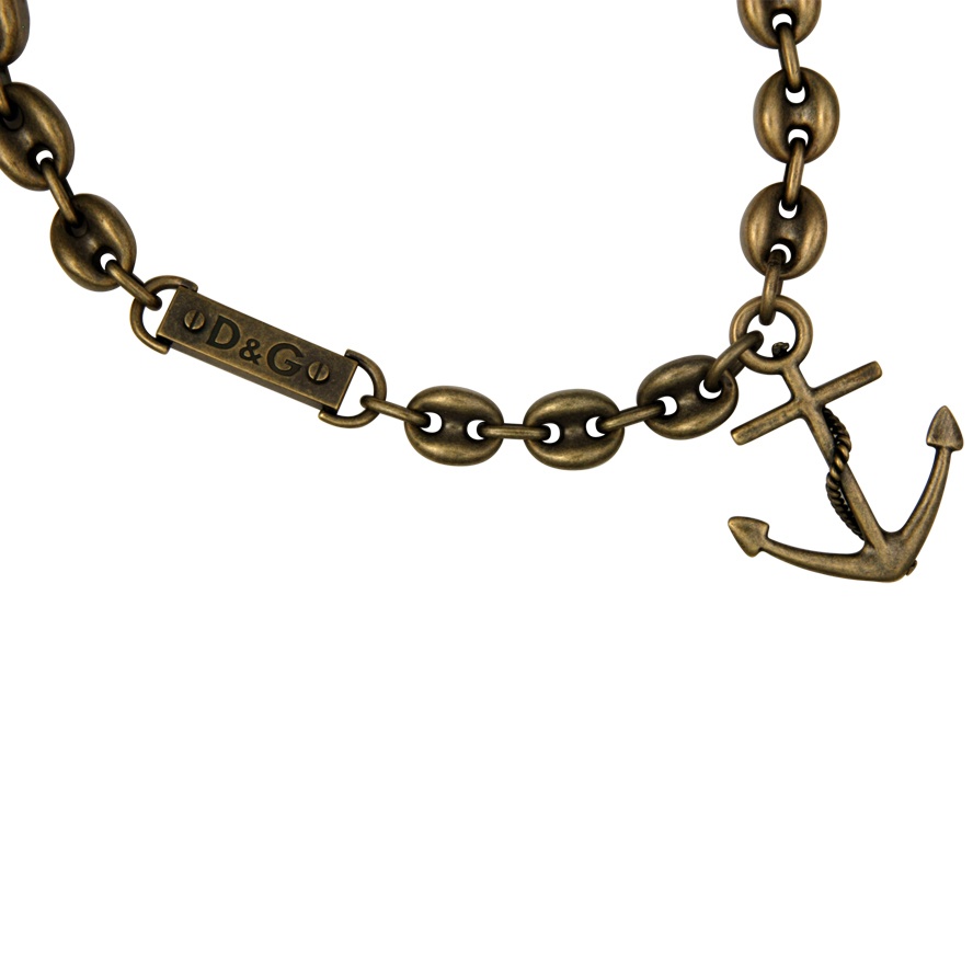 Anchor Gold Pewter Tone Chain Necklace