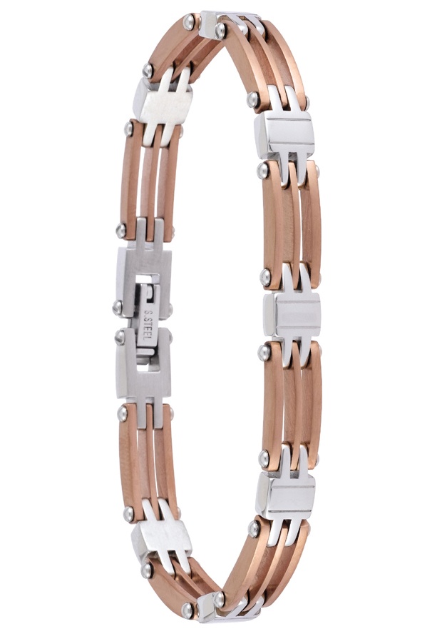Stainless Steel and Rose Goldplated Bracelet