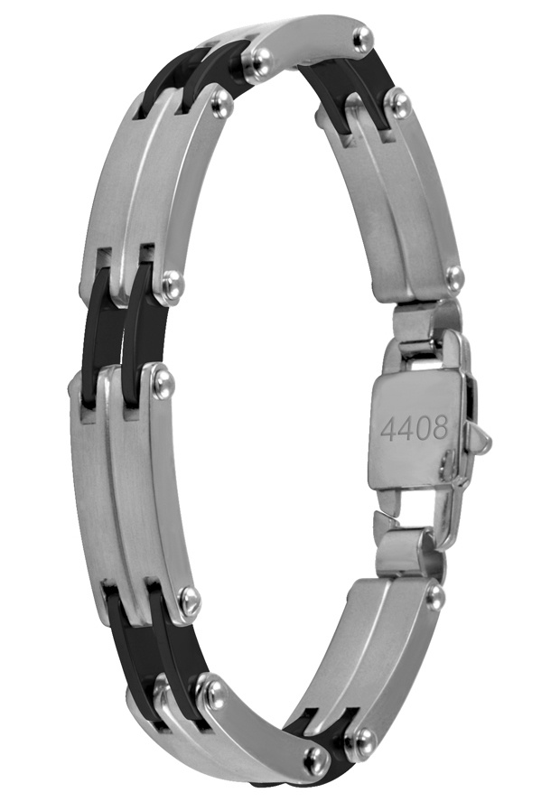Stainless Steel and Black IP Classic Bracelet