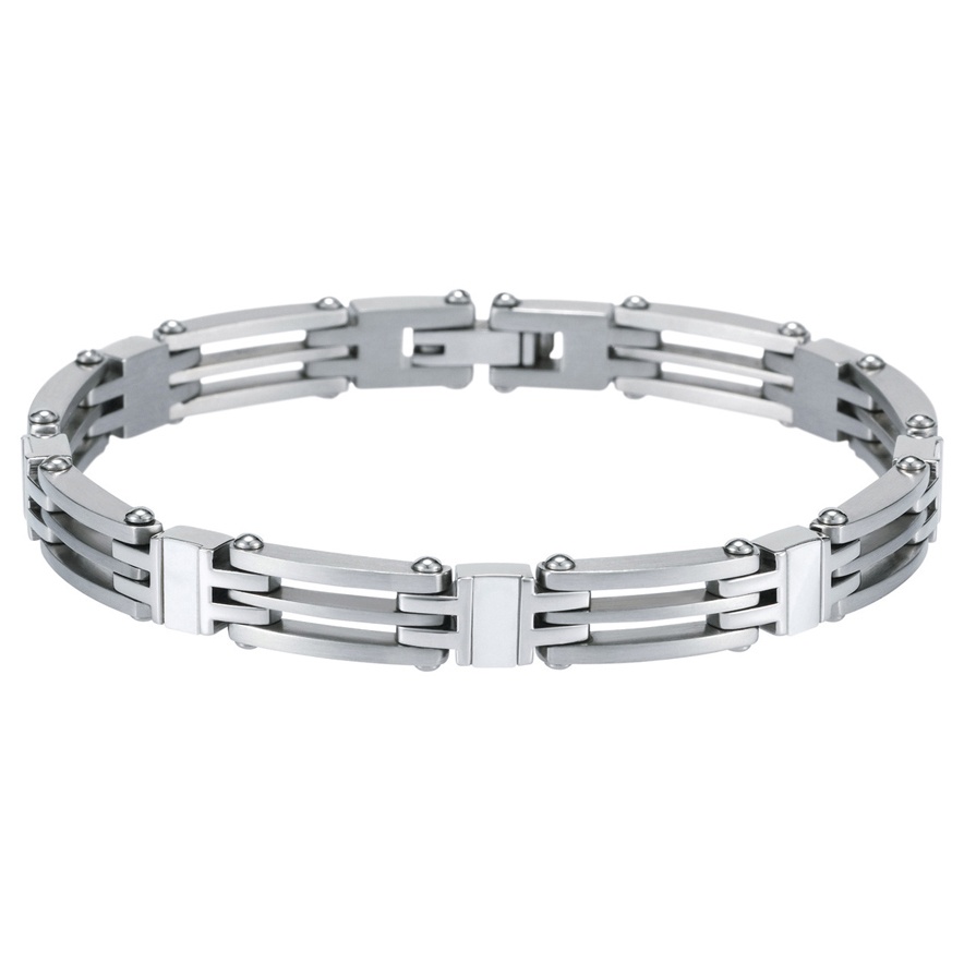 Stainless Steel and Mother of Pearl Accents Bracelet