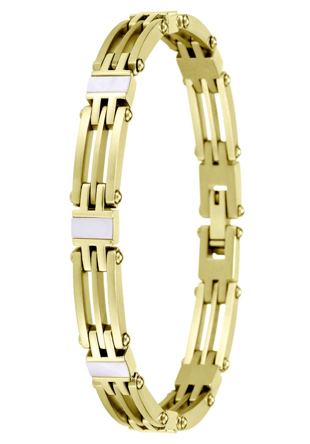 Yellow Goldplated and Mother of Pearl Accents Bracelet
