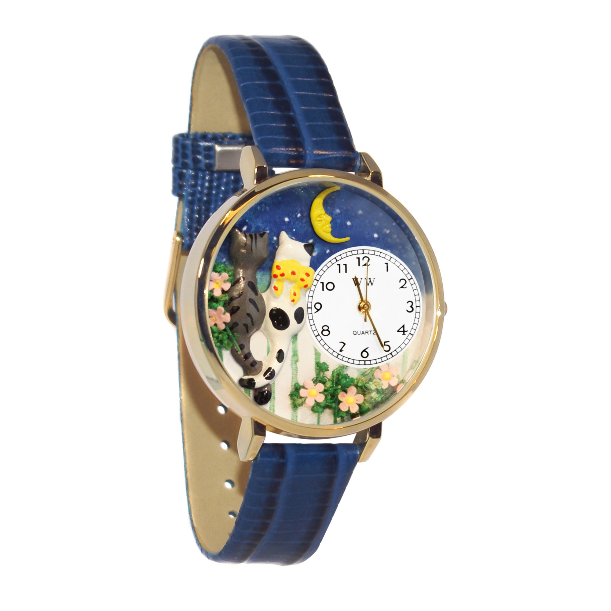 Cats Night Out Hand-Crafted Watches Unisex Gold Watch
