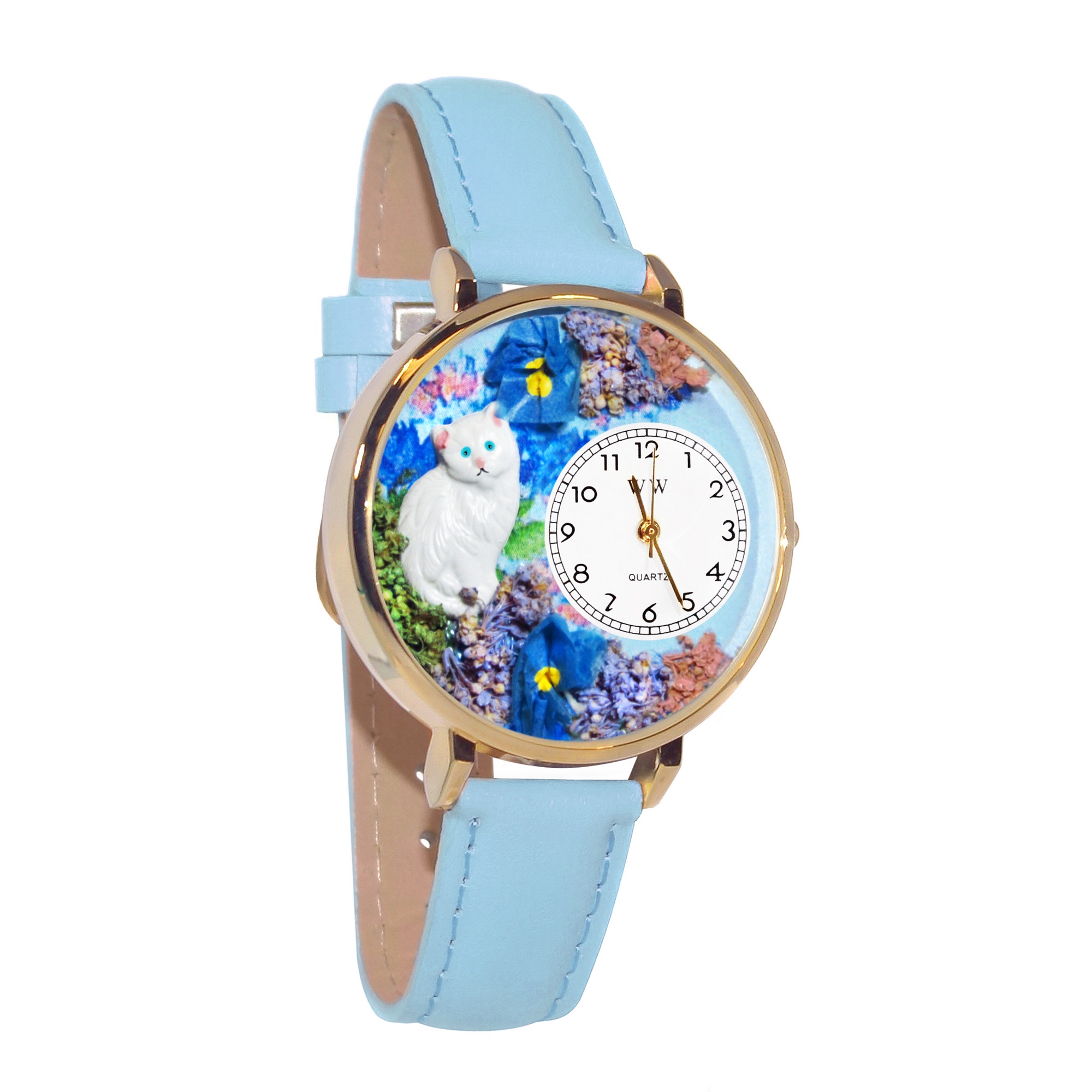 White Cat Hand-Crafted Watches Unisex Gold Watch