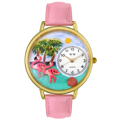 Flamingo Hand-Crafted Watches Unisex Gold Watch