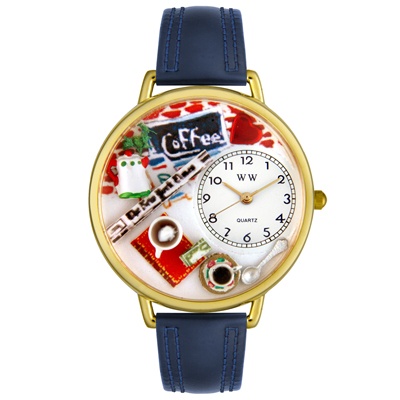 Coffee Lover Hand-Crafted Watches Unisex Gold Watch