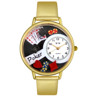 Poker Hand-Crafted Watches Unisex Gold Watch