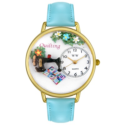 Quilting Hand-Crafted Watches Unisex Gold Watch
