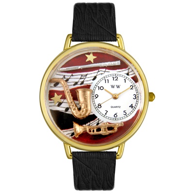 Wind Instruments Hand-Crafted Watches Unisex Gold Watch