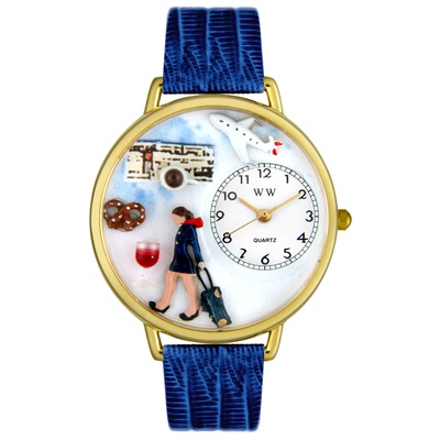 Flight Attendant Hand-Crafted Watches Unisex Gold Watch