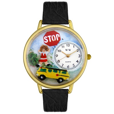 School Bus Driver Hand-Crafted Watches Unisex Gold Watch