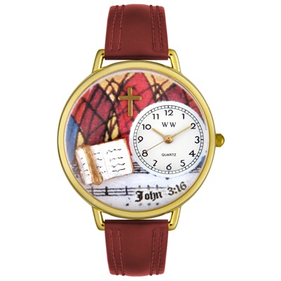 John 3:16 Whimsical Watches Unisex Gold Watch