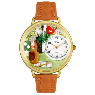Golf Bag Hand-Crafted Watches Unisex Gold Watch
