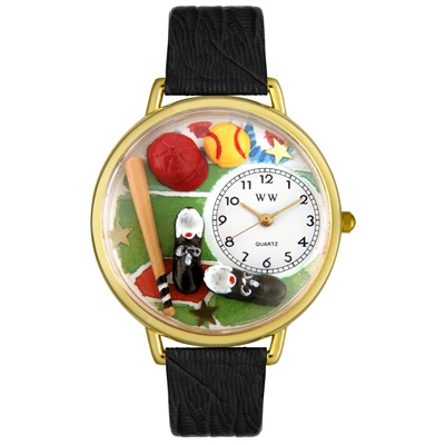 Softball Hand-Crafted Watches Unisex Gold Watch