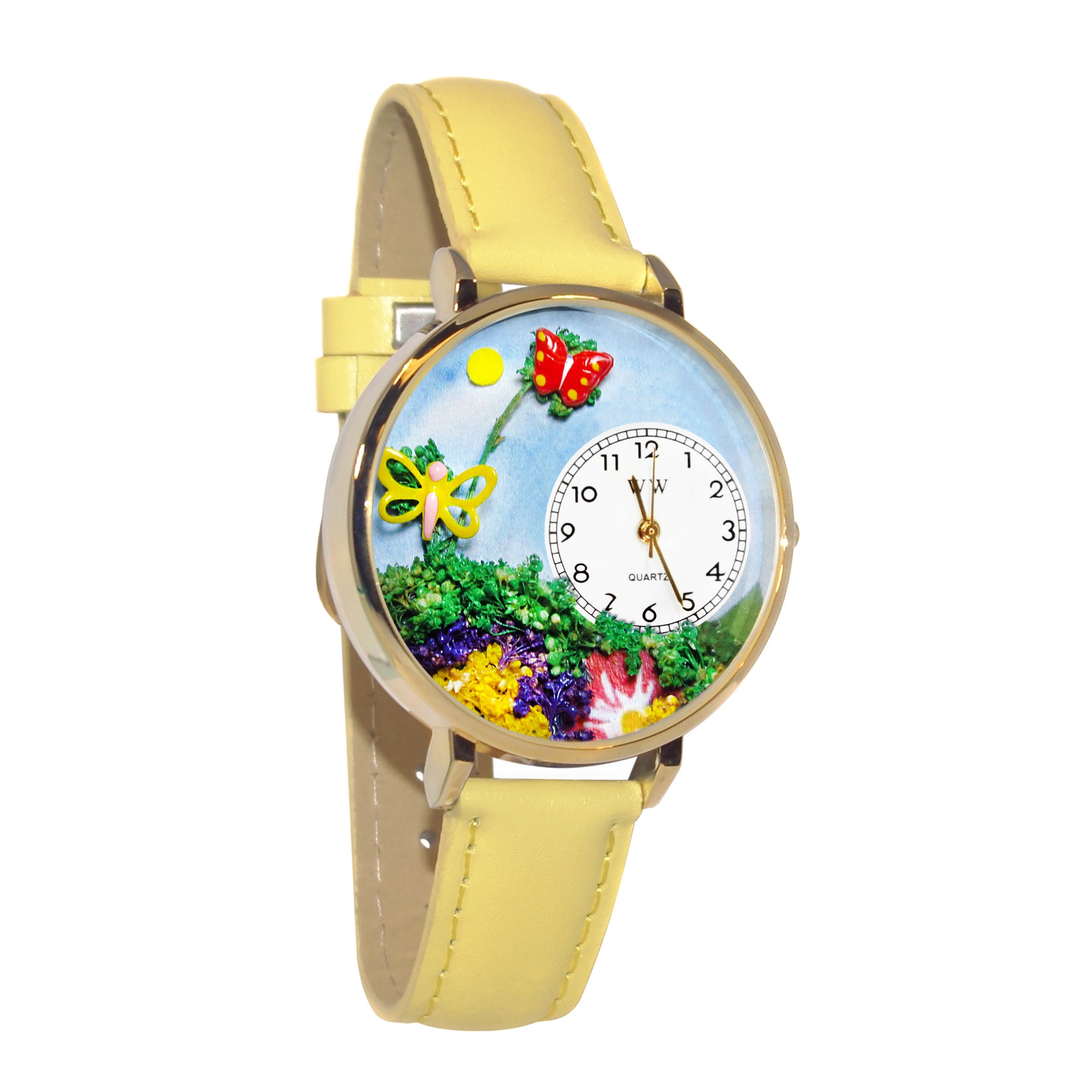 Butterflies Hand-Crafted Watches Unisex Gold Watch