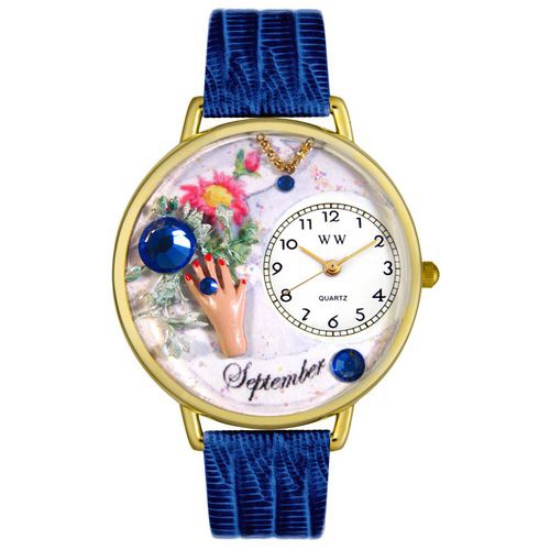 Personalized Birthstone Jewelry: September Birthstone Watch in gold or silver...