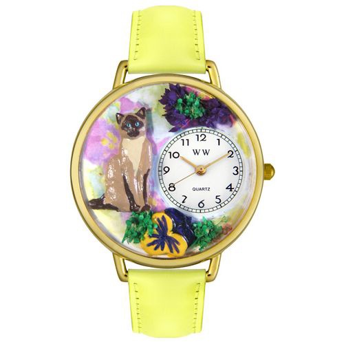 Siamese Cat Watch in Gold (Unisex)
