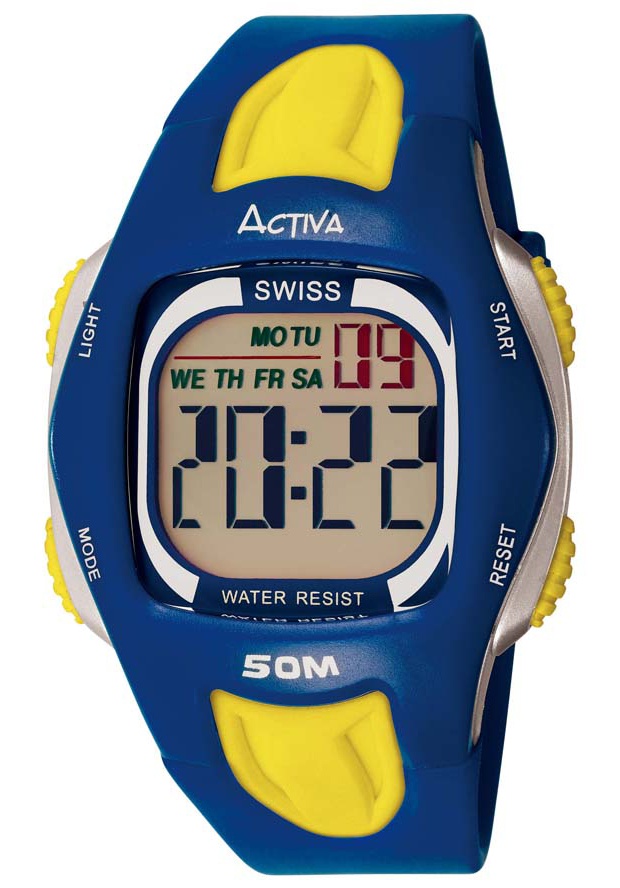 Men's Digital Multi-Function Blue & Yellow Rubber