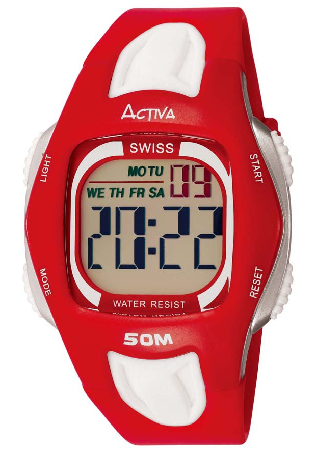Men's Digital Multi-Function Red & WhiteRubber