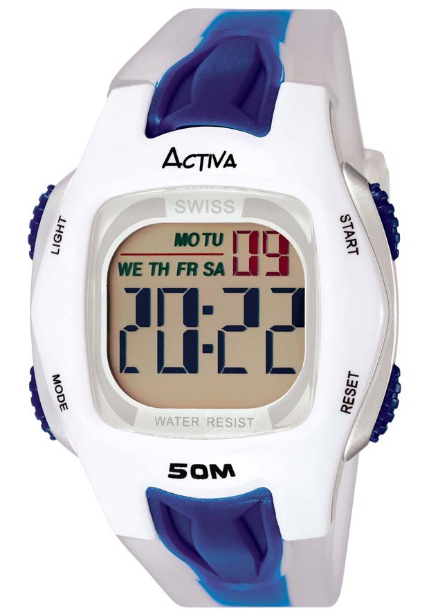 Men's Digital Multi-Function Blue/White Rubber