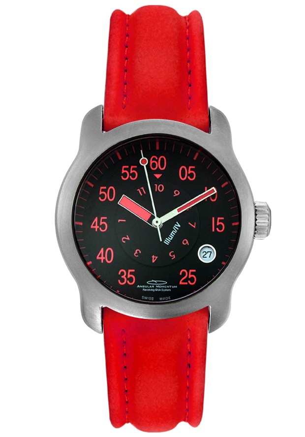 Midsize Illum/IV Black Dial Red Rubber