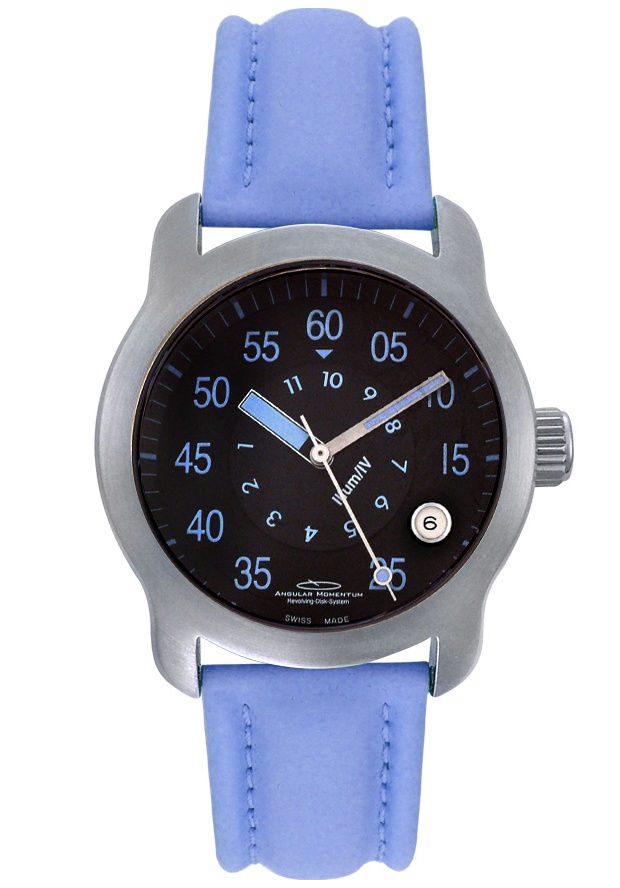 Midsize Illum/IV Black Dial Light Blue Rubber