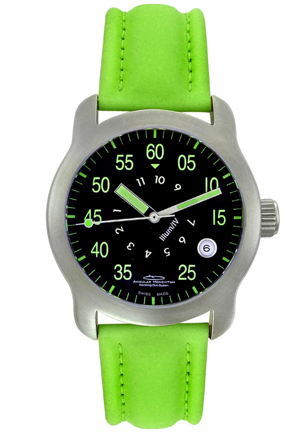 Midsize Illum/IV Black Dial Green Rubber