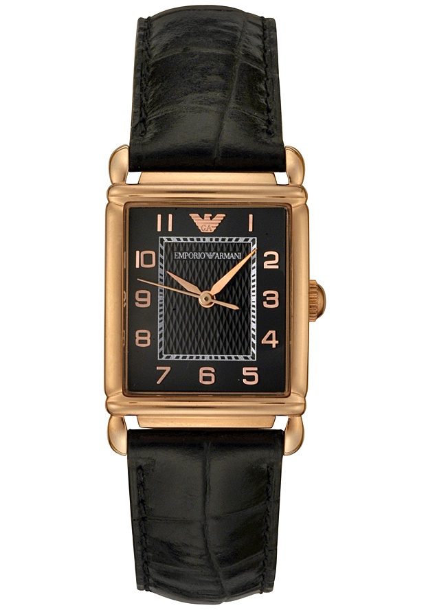 Women's Black Dial Black Leather