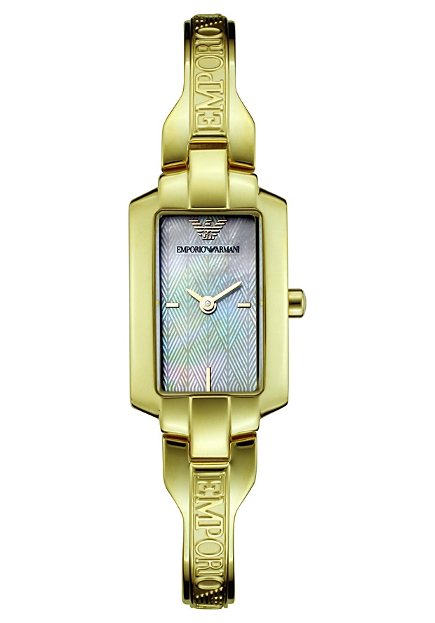 Women's White Mother of Pearl Dial Gold Tone Stainless Steel