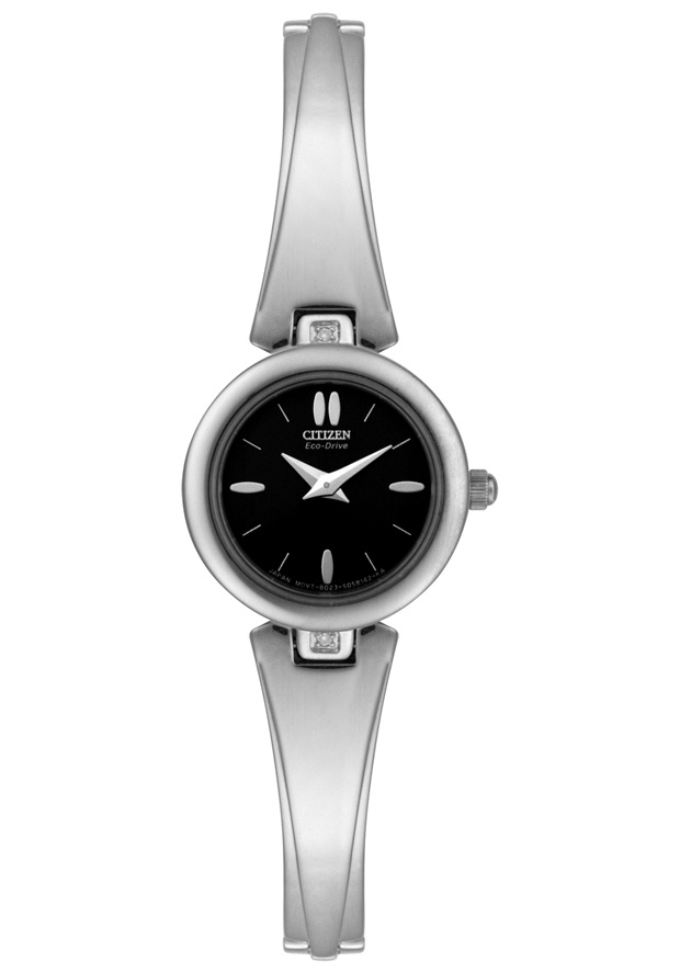 Women's Eco-Drive Silhouette Diamond Bangle Stainless Steel