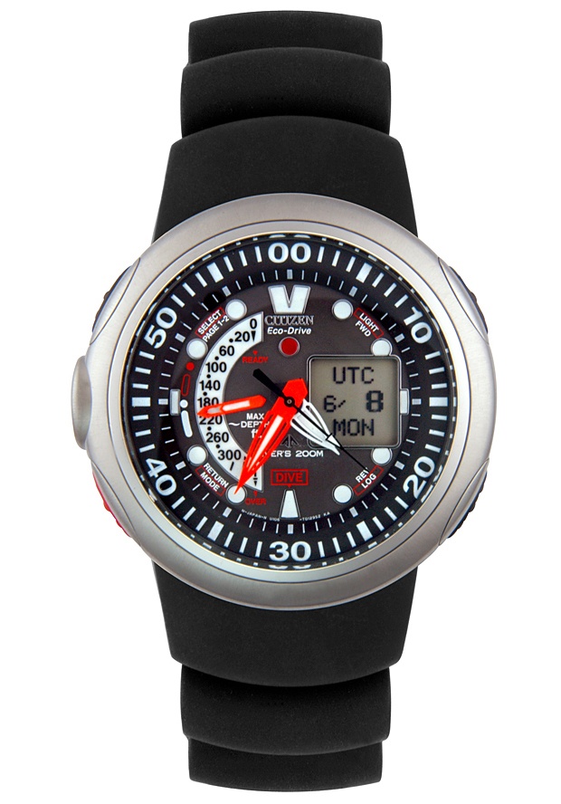 Men's Aqualand Eco-Drive Multi-Function Black Rubber