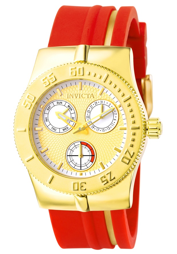 Women's Wildflower Gold Textured Dial Red Rubber