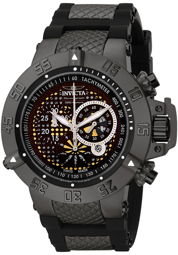 Men's Subaqua Chronograph Black Rubber and Stainless Steel