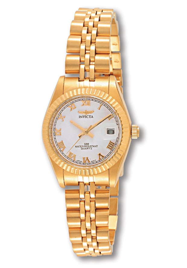 Women's Invicta II White Dial 18k Yellow Gold Plated