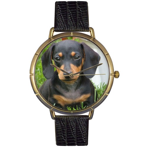 Dachshund Photo Watch in Gold Unisex