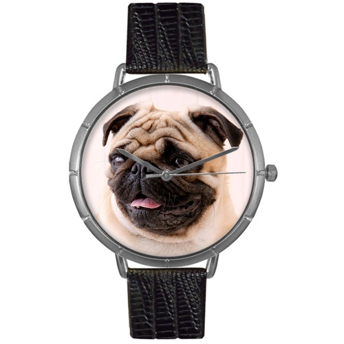 Pug Photo Watch in Silver Unisex