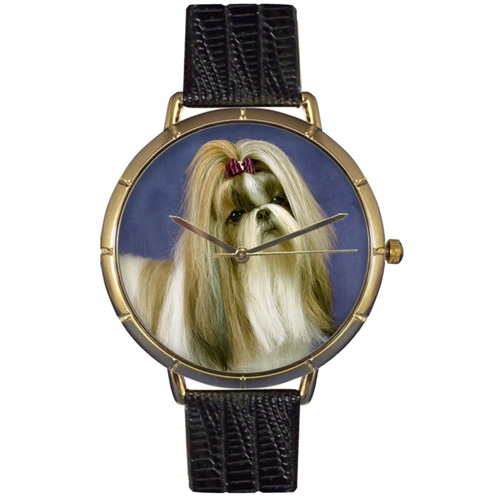 Shih-Tzu Photo Watch in Gold Unisex
