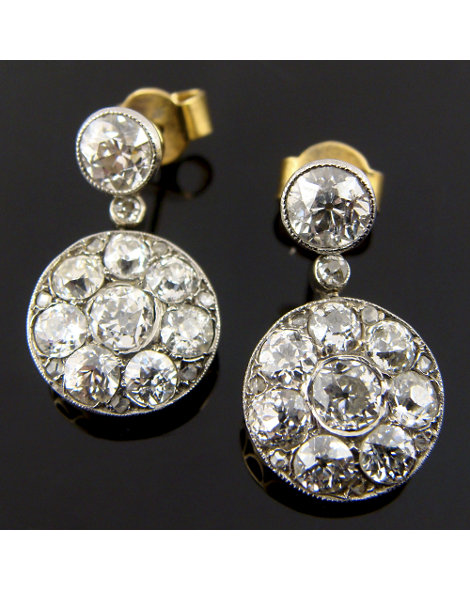 Art Deco Diamond Platinum Drop Earrings