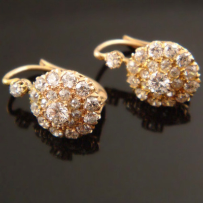 Victorian Diamond Cluster Earrings