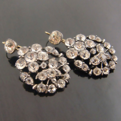 Georgian Antique Paste Pendent Earrings