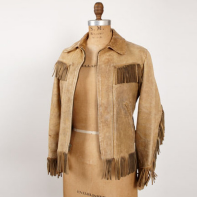 1960s Tan Fringe Leather Jacket 