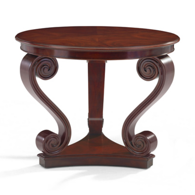 One Fifth Scroll End Table, Classic Mahogany