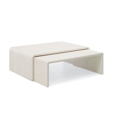 One Fifth Nesting Cocktail Tables - Cream Faux Shagreen