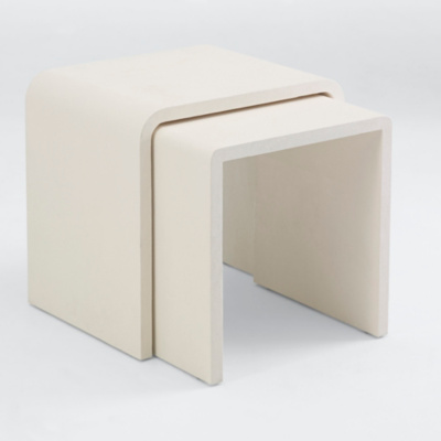 One Fifth Waterfall End Table, Cream