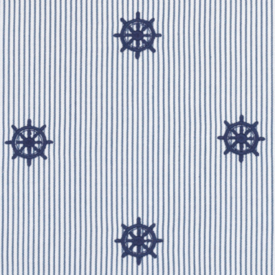 Captain’s Wheel Ticking Stripe – Deck Blue