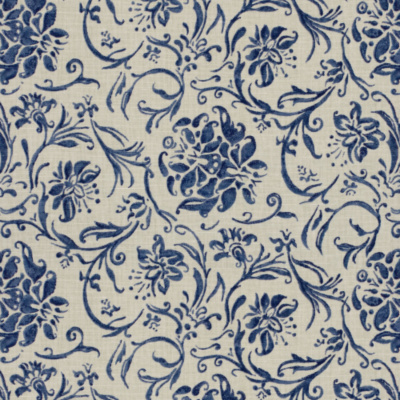 Orleon Floral - Cobalt