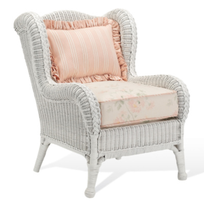Aubrey White Wicker Chair